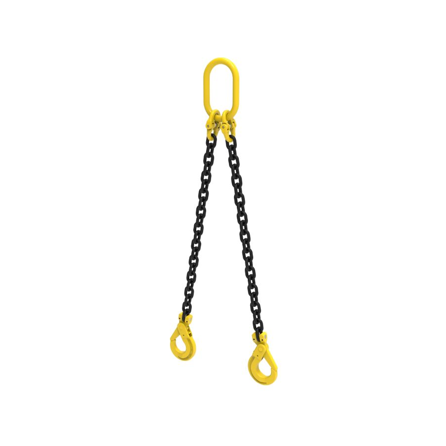 William Hackett Grade 8 Two Leg Chain Sling w. Self Locking Hooks